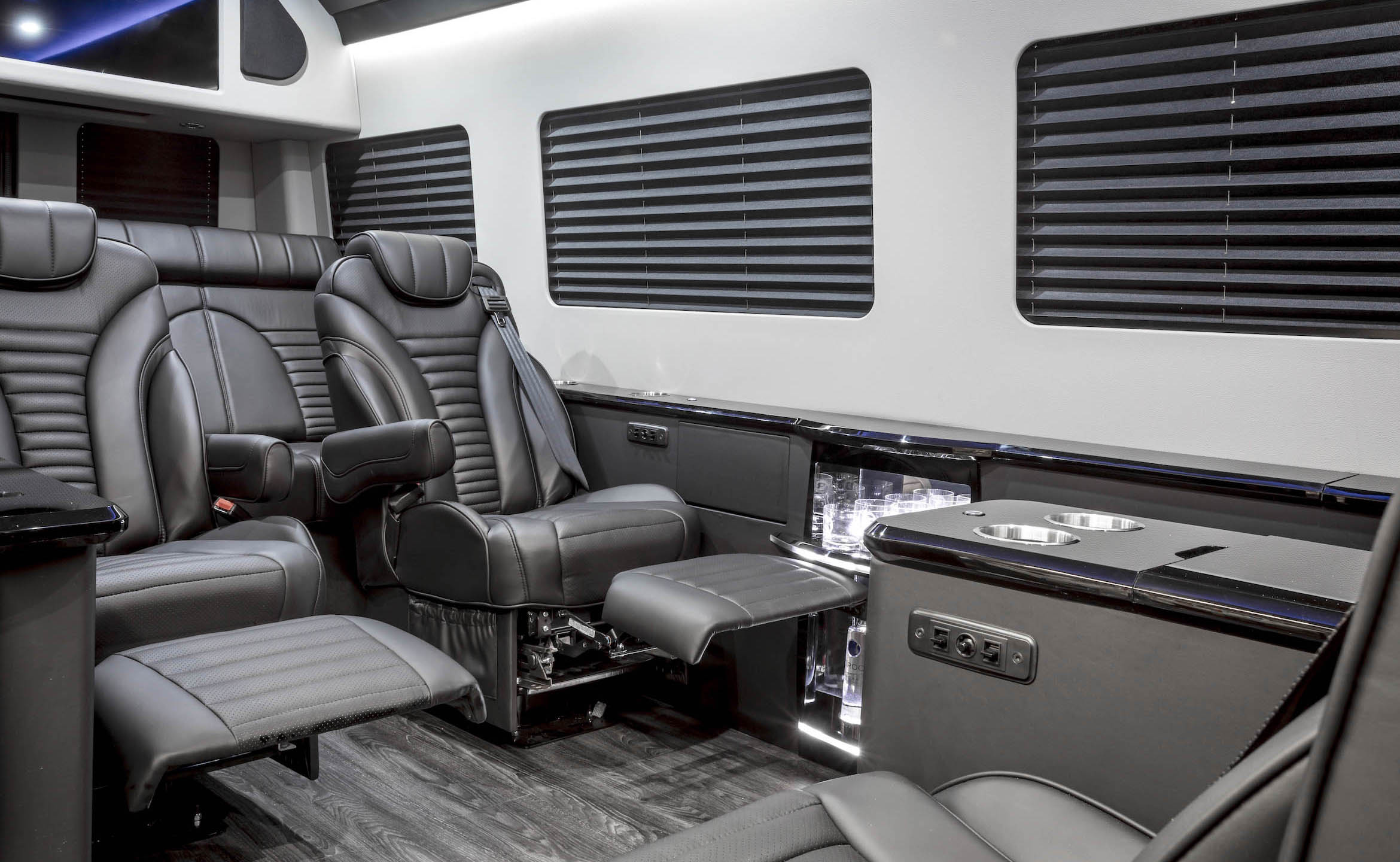 Custom Interior Bespoke Mercedes Benz Luxury Sprinter Van Conversion & Luxury Mobile Offices.