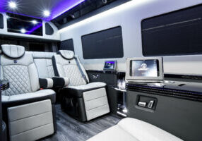 Custom Interior Bespoke Mercedes Benz Luxury Sprinter Van Conversion & Luxury Mobile Offices.