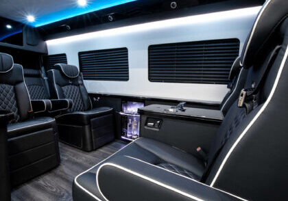 Custom Interior Bespoke Mercedes Benz Luxury Sprinter Van Conversion & Luxury Mobile Offices.