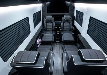 Custom Interior Bespoke Mercedes Benz Luxury Sprinter Van Conversion & Luxury Mobile Offices.